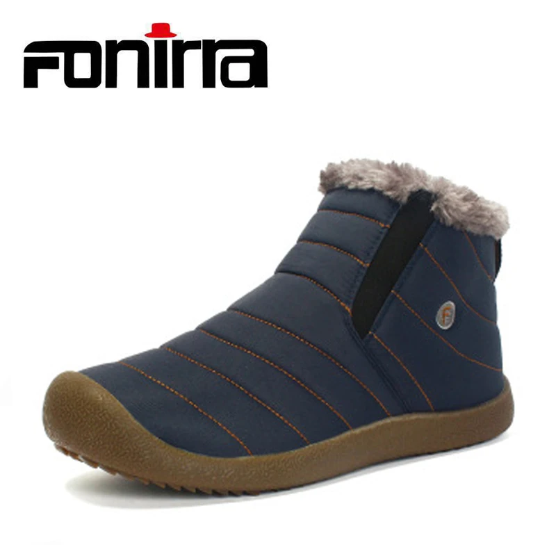 FONIRRA/Лидер продаж зимние ботинки мужские однотонные без застежки нескользящие