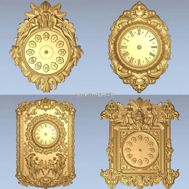 20 шт часы 3d модель STL рельеф для ЧПУ STL формат Horologe 3d модель для ЧПУ stl рельеф artcam vectric aspire