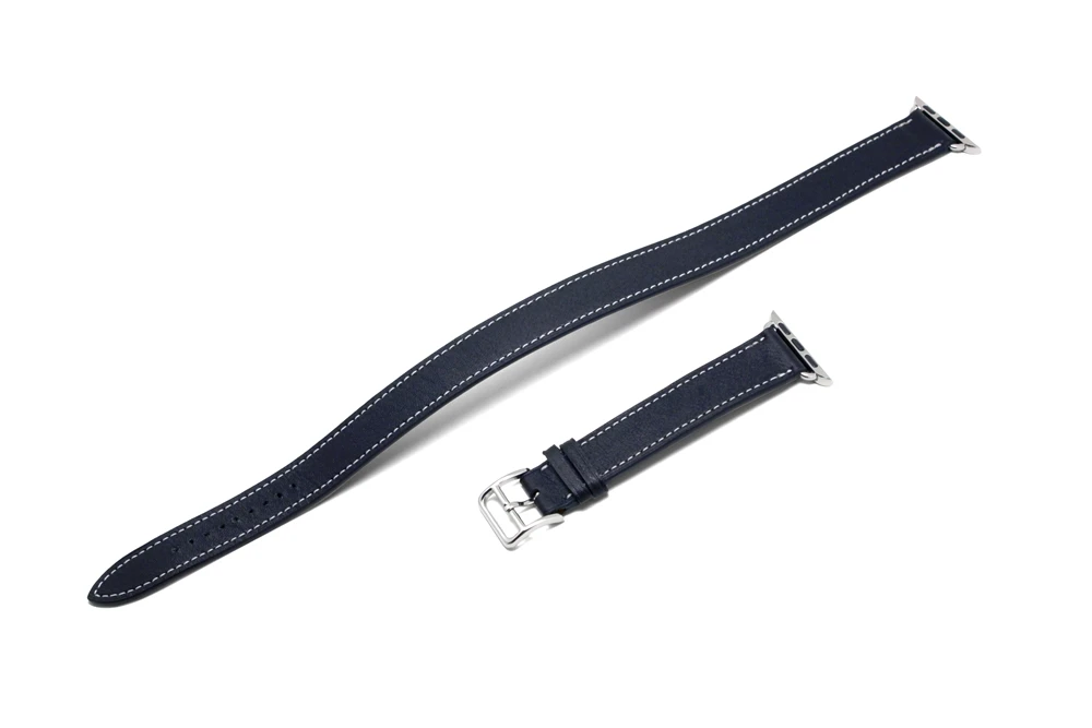 Black URVOI Double Tour для apple watch series 3 2 1 роскошный ремешок для iwatch Ремень Высокое качество Натуральная кожа петля обертывания 38 42 мм - Цвет ремешка: Black