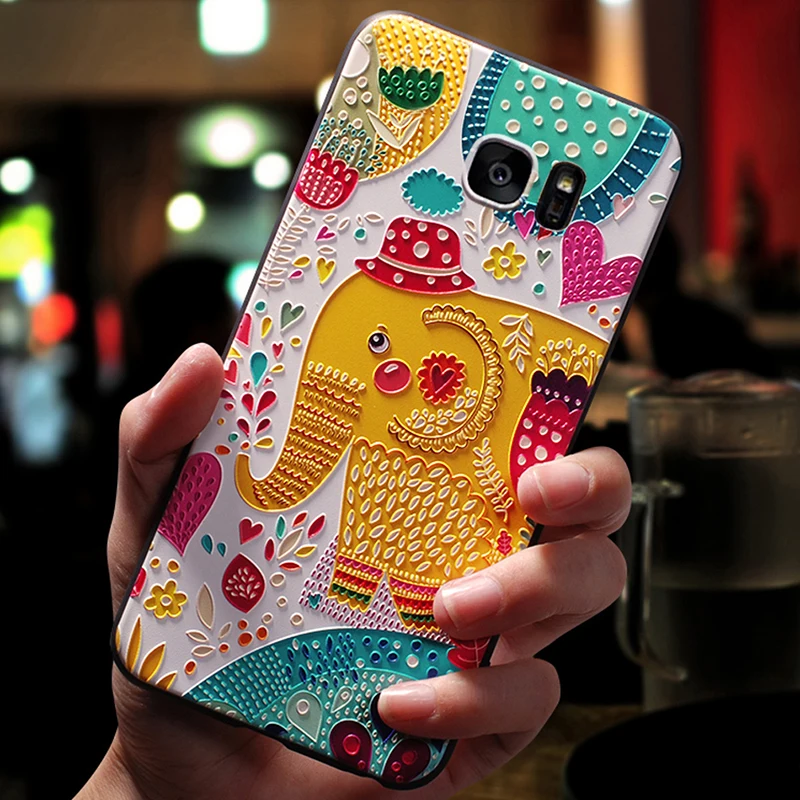 Чехол YonLinTan Luxury Coque Cover для Samsung Galaxy Note 5/Note5 из мягкого 3D силикона с оригинальным рисунком на задней панели.