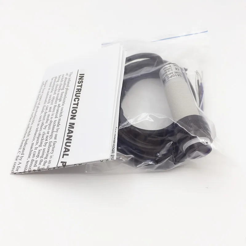 

M18 diffuse reflection type NPN NO DC 3 wire photoelectric switch normally open sensor distance 5-30cm adjustable G18-3A30NA