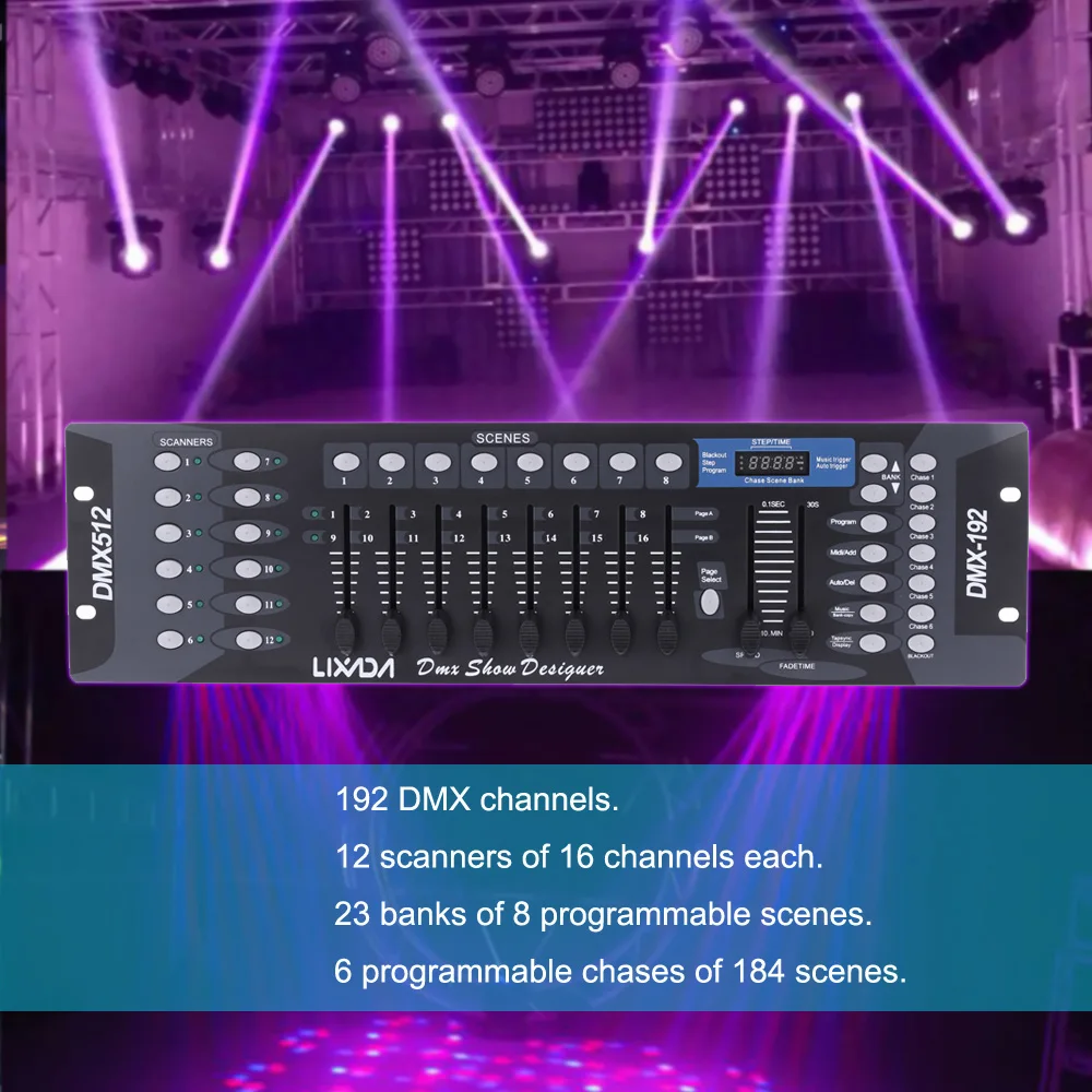

Пульт управления освесветильник для дискотеки Lixada DMX512, 192 каналов