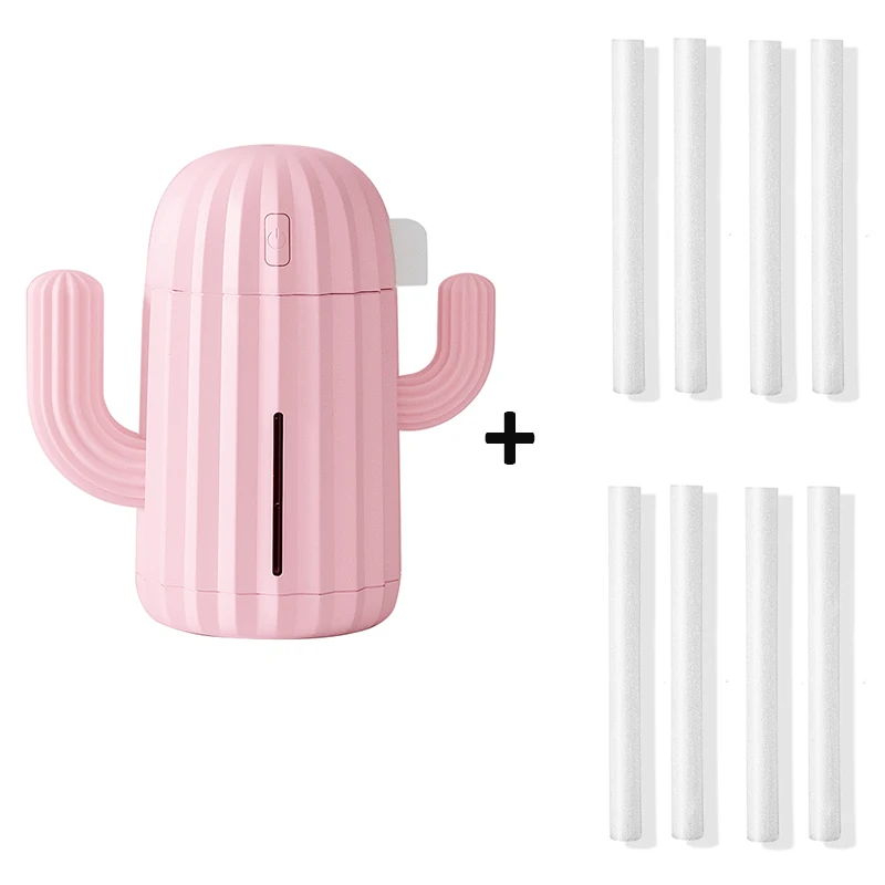 Pink-8 filter 340 мл увлажнитель воздуха С КАКТУСОМ Перезаряжаемый USB Ароматический диффузор эфирного масла с теплым светильник очиститель воздуха С КАКТУСОМ - Цвет: Pink-8 filter