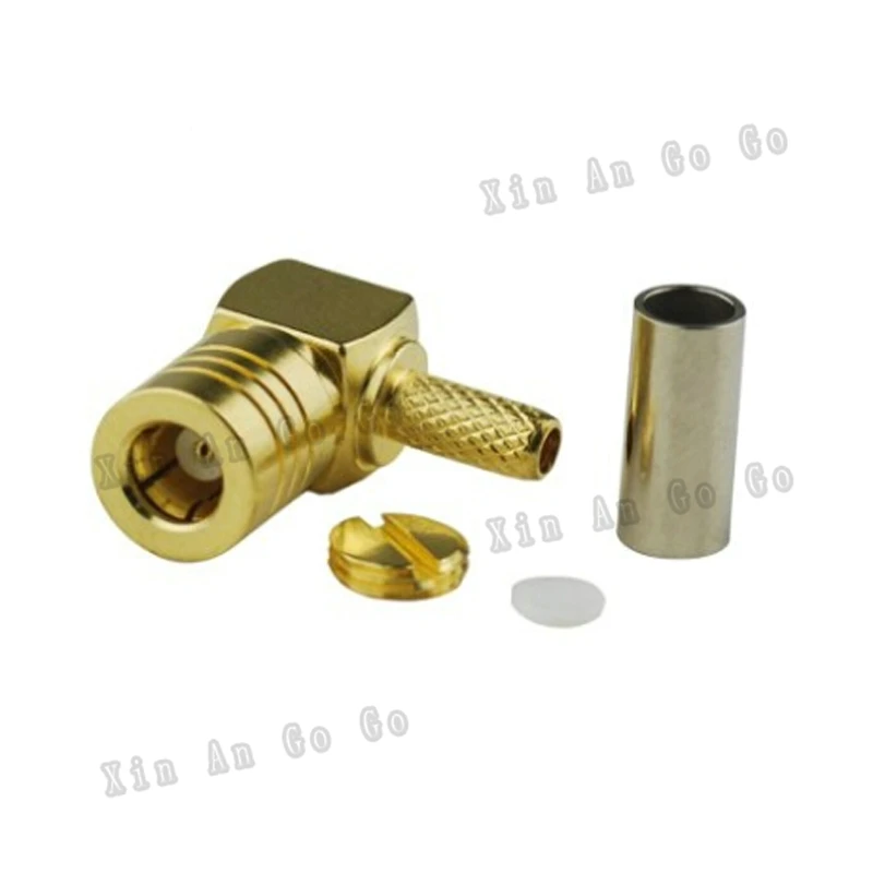 SMB гнездовой обжимной радиочастотный разъем прямоугольный для коаксиального