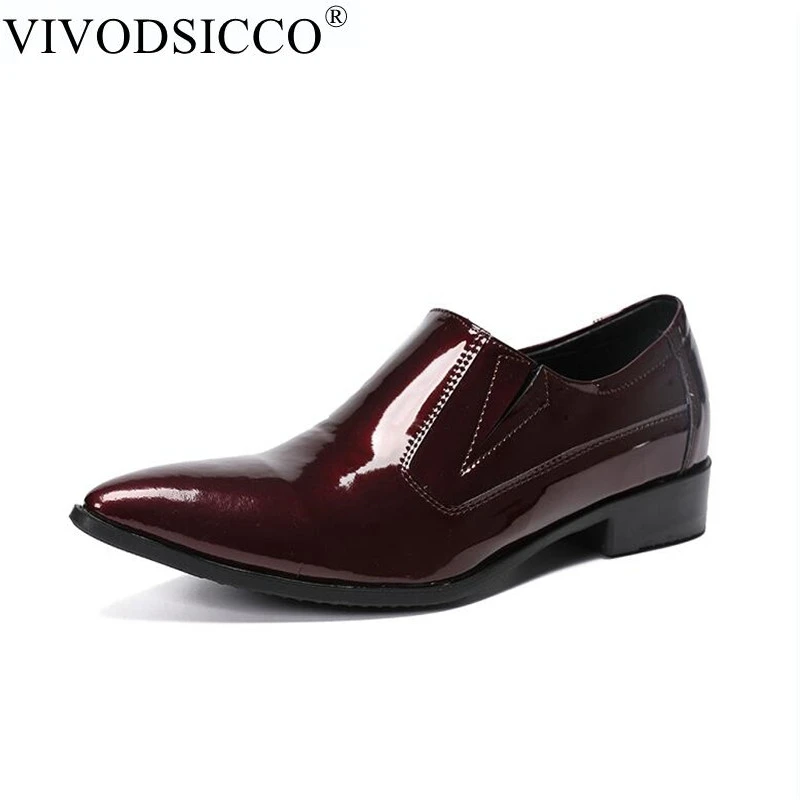 

Туфли-оксфорды мужские из лакированной кожи, Роскошные, заостренный носок, без застежки, винтажные, классические, в итальянском стиле, для с...