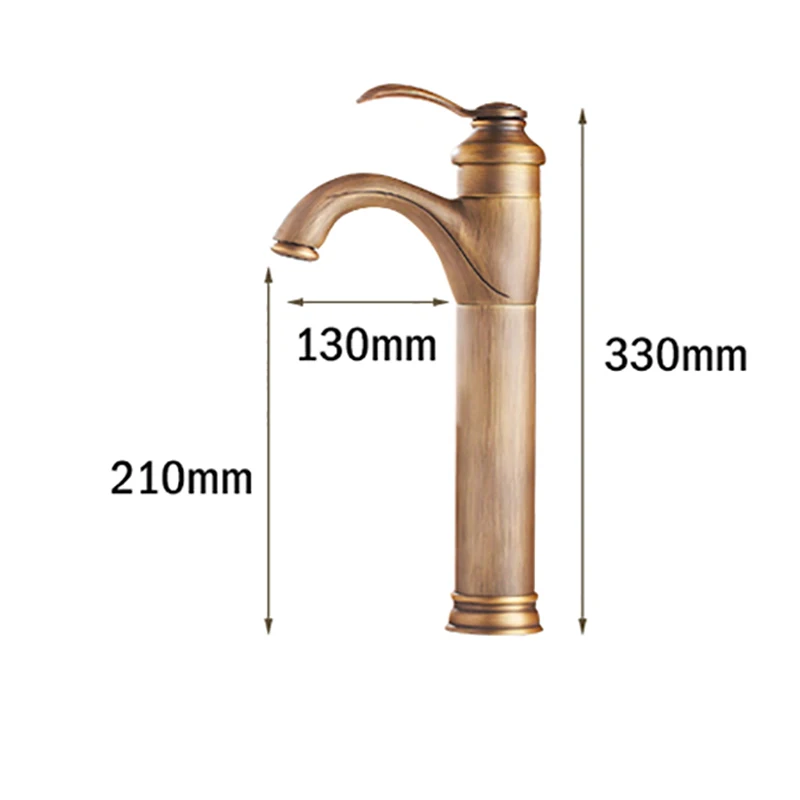 Античная латунь ванная комната одной ручкой отверстие смеситель горячей и