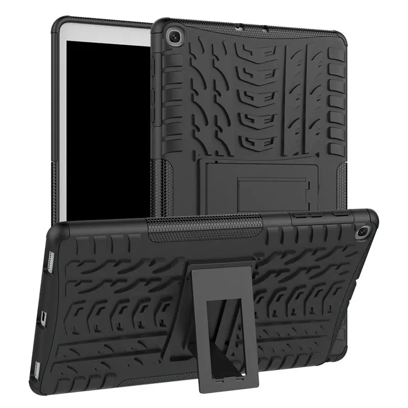 Black Чехол для Samsung Galaxy Tab A 10,1 T510 T515 SM-T510 покрытия тяжелых 2 в 1 Гибридный усиленный ударостойкий Прочный чехол для планшета Funda - Цвет: Black