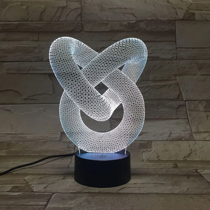 Абстрактная форма 3D Светодиодная лампа с USB Сенсорная RGB меняющий цвет настольный