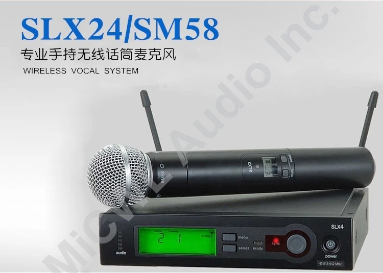 MiCWL бренд SLX SLX24 BETA58/SM 58 UHF профессиональный беспроводной микрофон Система кардиоида SM BETA 58 ручной микрофон