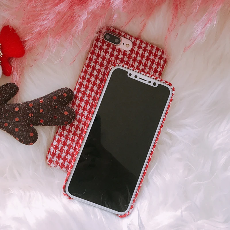 Модные красные рождественские плюшевые Хаундстут Телефон чехол для iPhone X 8 7 6 S