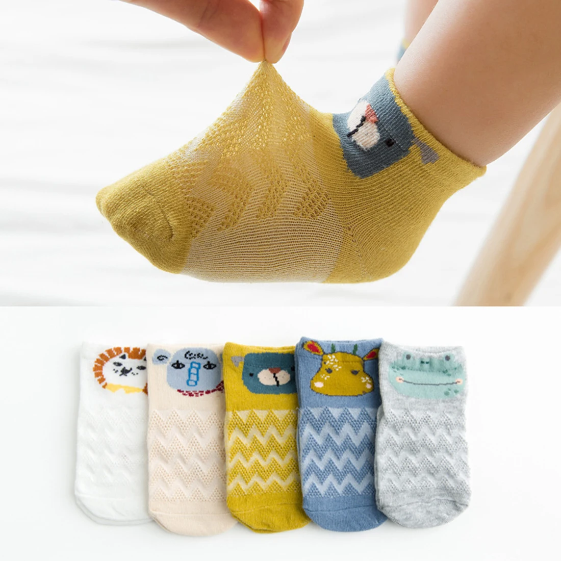5 пар/лот весенне-летние сетчатые детские носки для новорожденных девочек и