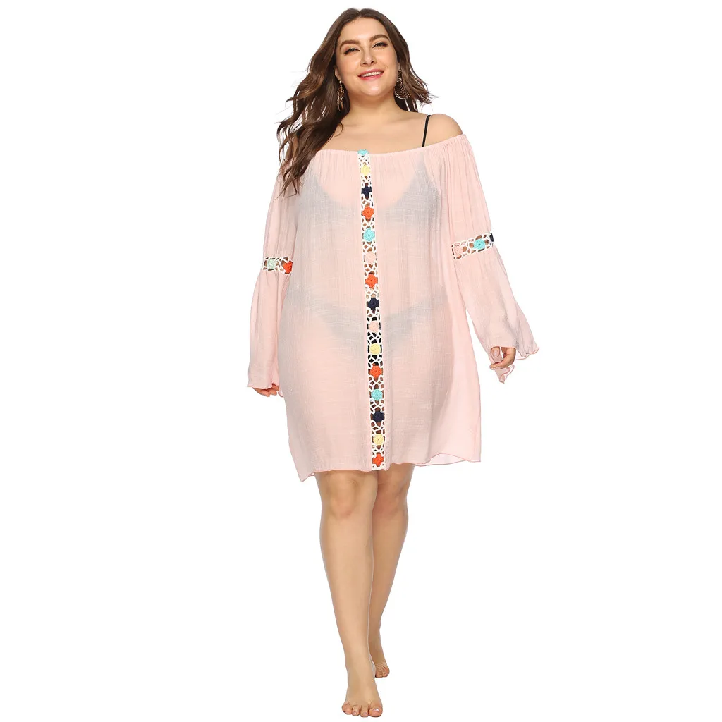 Womail Cover-Ups Summer Women Bathing Cover Up Bikini Swimsuit Swimwear Crochet Smock Beach Loose Knee-Length W30417 | Женская одежда