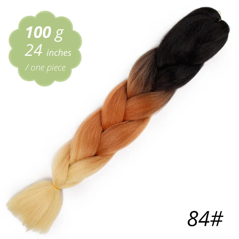 84 AISI BEAUTY Crochet Braids Synthetic Hair Jumbo Braiding Hair 100g/Pack Pink Grey Twists Braids Hair Extensions - Цвет: 84