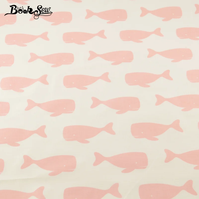 Cute Pink Fish Design 100% Cotton Fabric Fat Quarter Home Textile Material Patchwork Sheet Garment Dress DIY Quilting Sewing|dress code|quilt