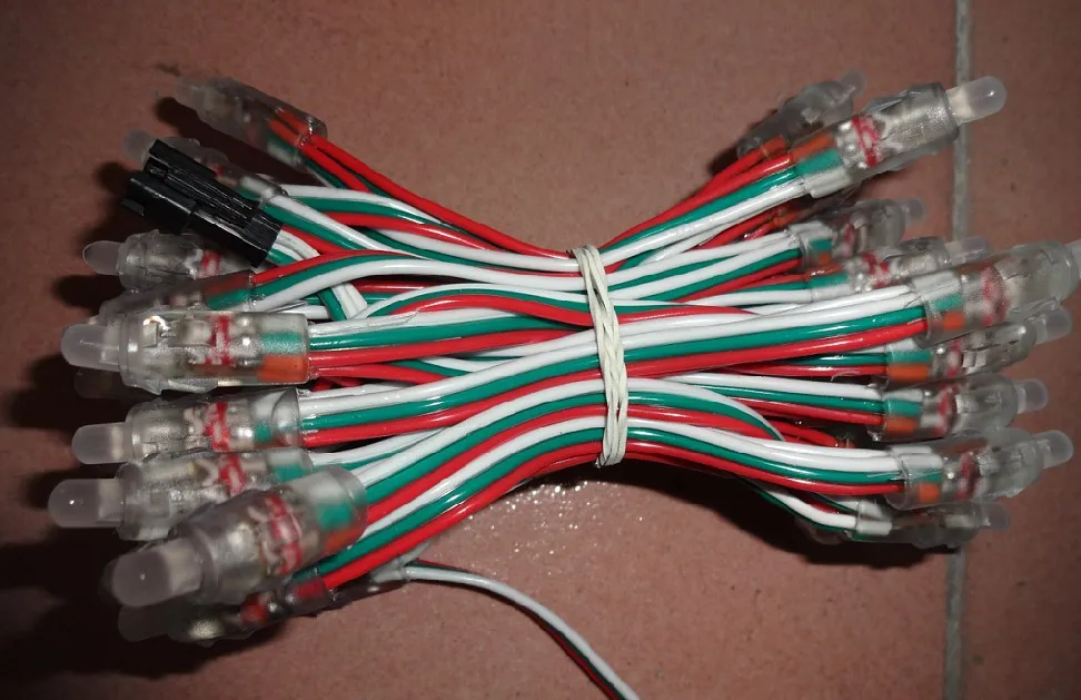 PL9823-F55mm round hat full rgb pixel nodeDC5V inputIP6850pcs a string | Lighting Strings