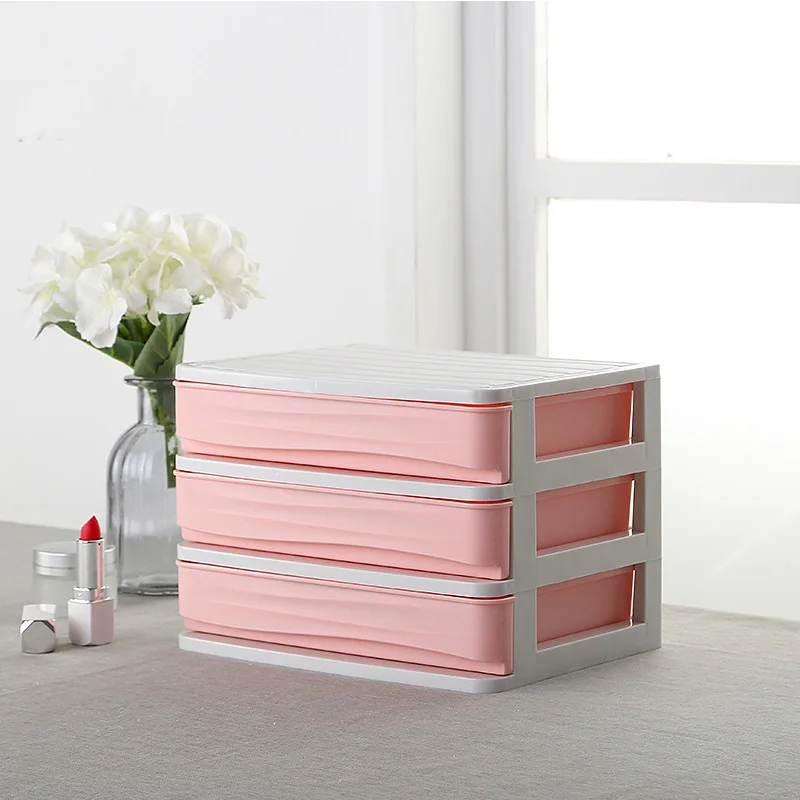 3 layer drawer-pink JULY'S SONG пластиковый косметический ящик Органайзер для макияжа коробка для хранения косметики контейнер для ногтей шкатулка держатель настольный чехол для хранения - Цвет: 3 layer drawer-pink