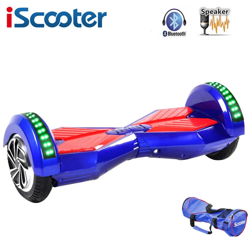 IScooter Ховерборд 8 дюймов Bluetooth 2 колеса самобалансирующийся электрический скутер