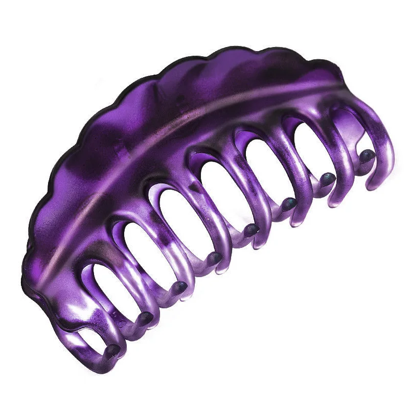 Purple Большие пластиковые заколки для волос, заколки для девочек, заколки для волос, украшения для женщин, заколки для волос с бананом - Цвет: Purple