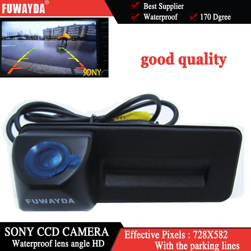 

Автомобильная камера заднего вида FUWAYDA HD ccd с ручкой багажника для Skoda Roomster Fabia OctaviaYeti superb для Audi A1