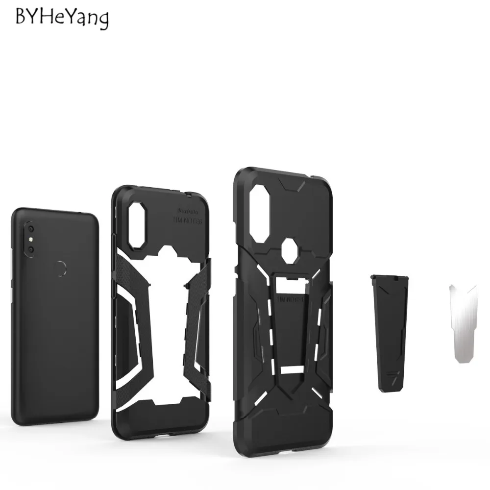 Чехол для Xiaomi Redmi Note 6 Pro - автомобильный бронированный магнитный ударопрочный TPU и задняя панель ПК.