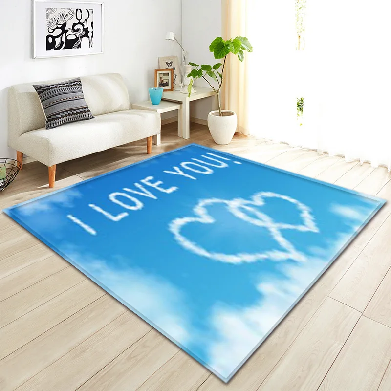 3D облака любовь сердце голубое небо ковры для современной гостиной спальни