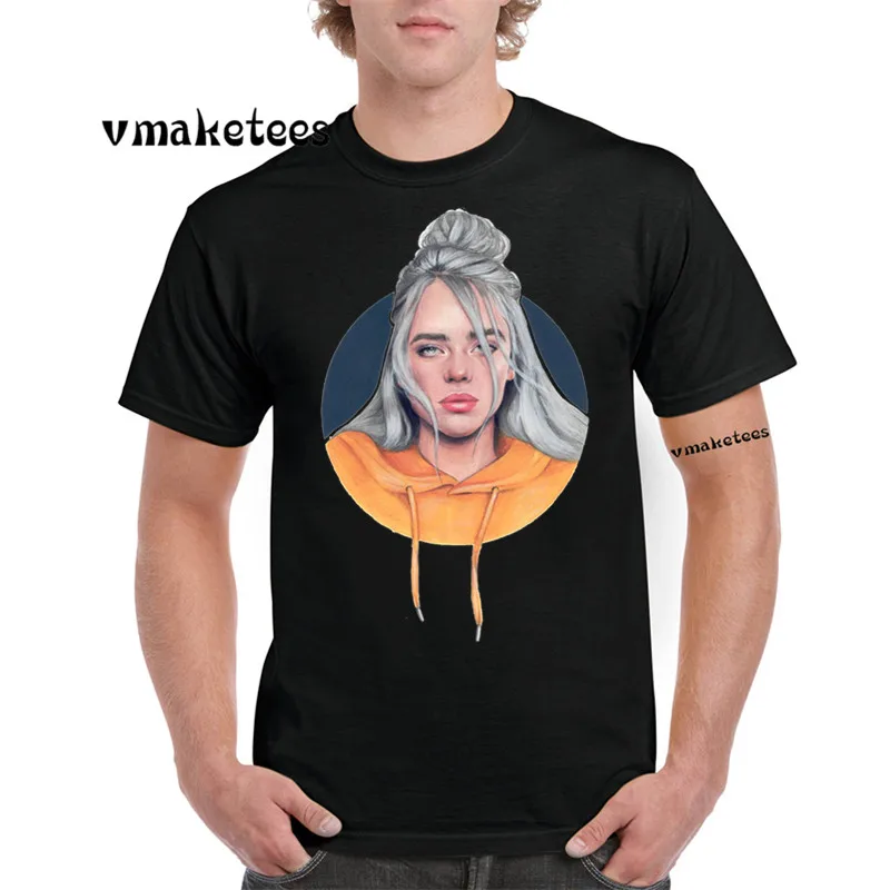 Billie Eilish модная футболка с круглым вырезом короткими рукавами летняя оверсайз для