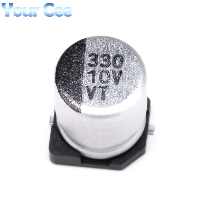

50 pcs 10V 330UF SMD Aluminum Electrolytic Capacitors 6.3*7.7mm