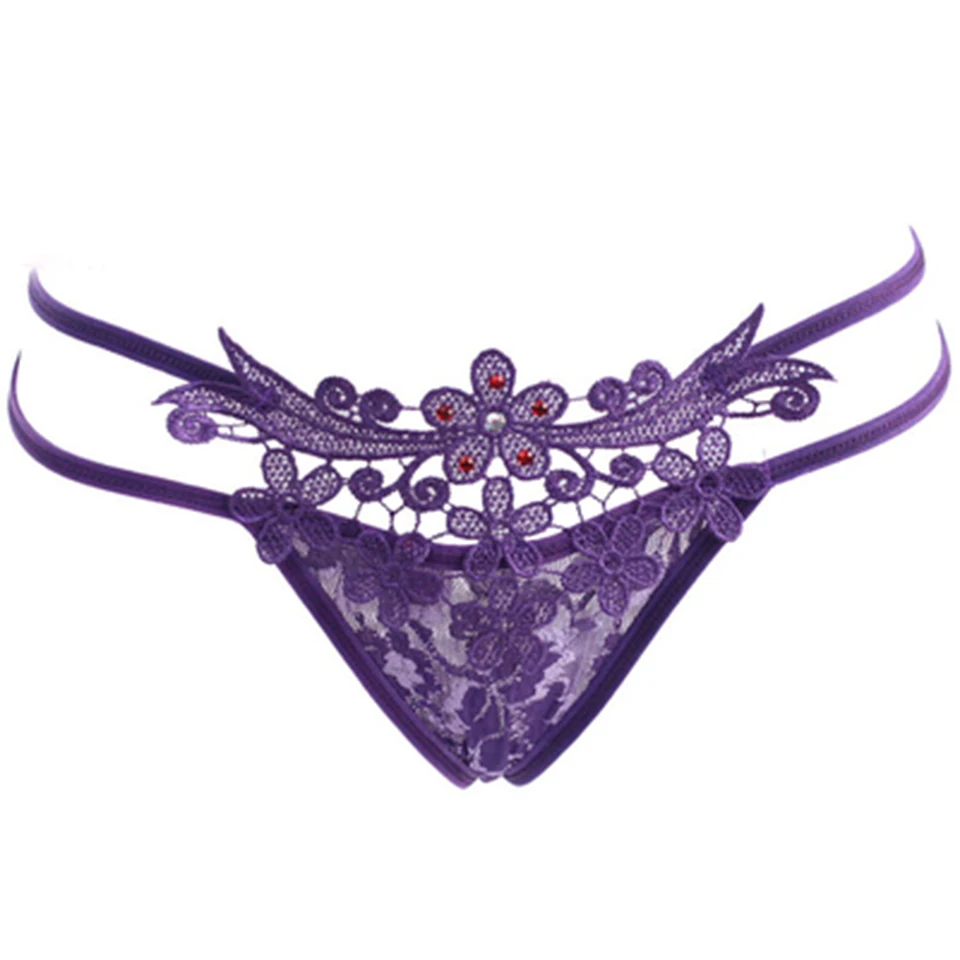 Сексуальные стринги стразы женские трусики Эротическое нижнее белье кружевное с
