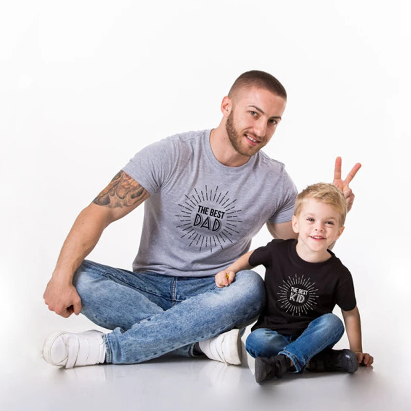 Одежда для пап и сыновей Семейные комплекты clothesthe bset папа Kid соответствующие