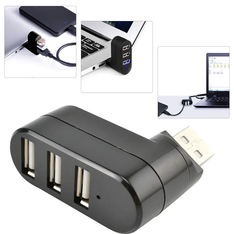 Мини 3 Порты флеш накопитель USB с гнездовым на обоих концах для подключения