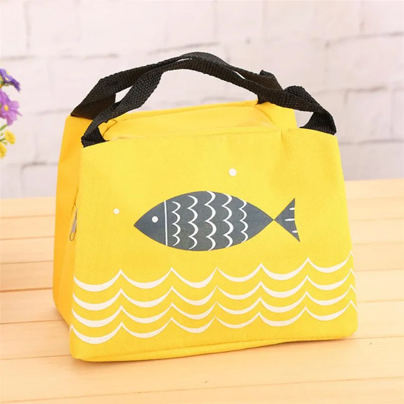 yellow Изоляционные сумки для детского питания, бутылочки для кормления молока, бутылочки для грудного питания, теплые переносные термосумки с рисунком рыбы для путешествий - Цвет: yellow