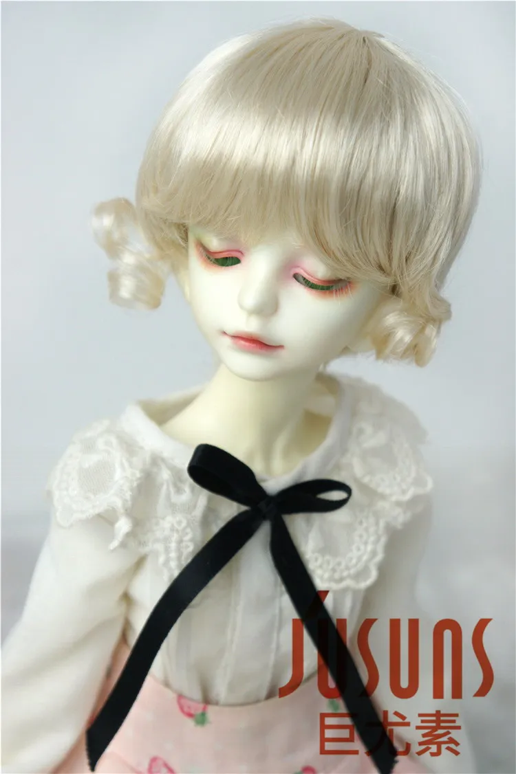 JD459 1/6 1/4 1/3 модные короткие парики BJD для YOSD MSD SD синтетический мохеровый парик Размер 6-7 дюймов 7-8 дюймов 8-9 дюймов кукольные волосы - Цвет: 7-8inch Blond