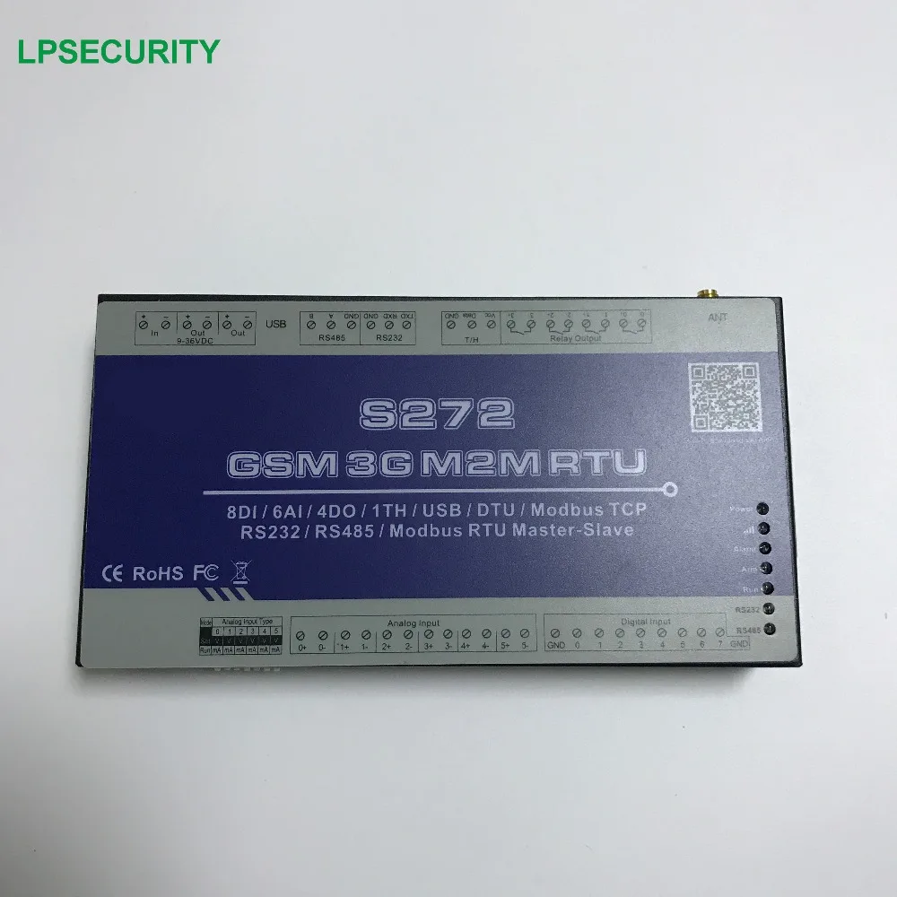 GSM RTU система мониторинга в реальном времени S272 с RS232 RS485 USB 8DIN 6AIN 4DO 1 температурный