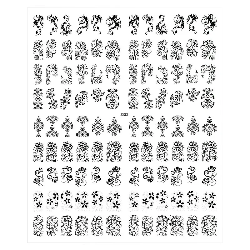 Наклейки для ногтей с золотой печатью стикеры 3D на ногти Nail Art Наклейки металлические наклейки для ногтей маникюр Дизайн ногтей украшения 108 шт/лист