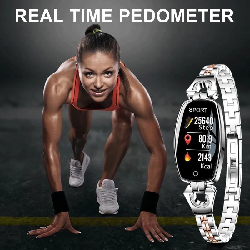 Женские Смарт часы H8 модные водонепроницаемые с мониторингом сердечного ритма и