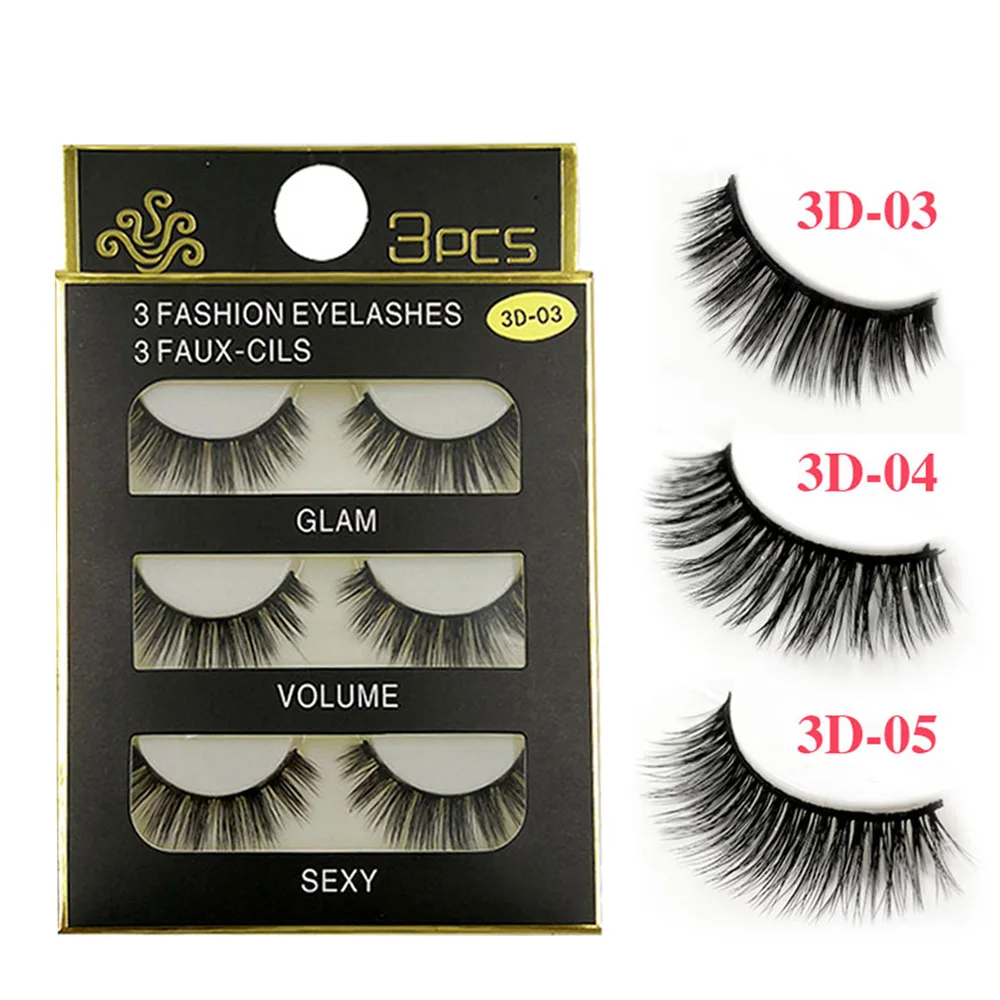 3 пары/компл. 3D толстые накладные ресницы для наращивания макияжа Супер