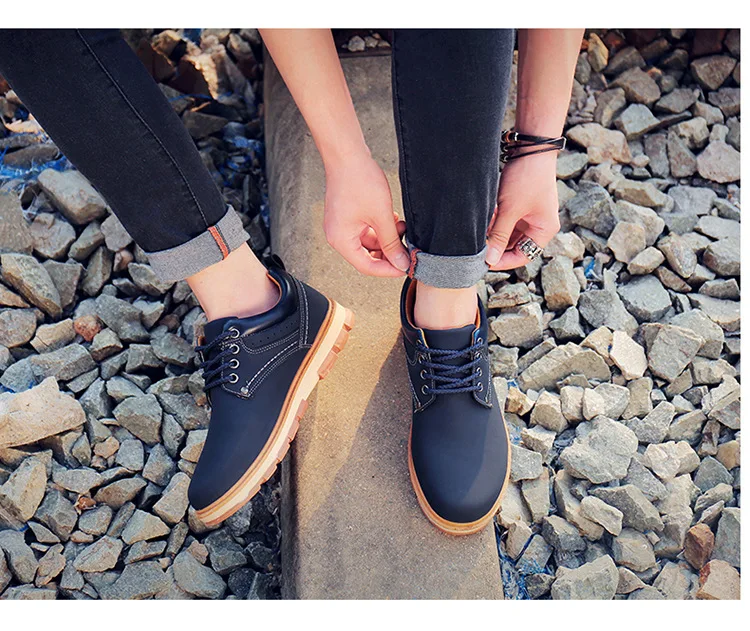 brand new fashion Men's casual leather shoes lace up travel sneaker male oxford Work shoes zapatillas deportivas