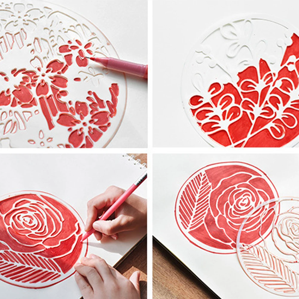 Круглые полые слойные трафареты для настенной живописи скрапбукинг штамповка