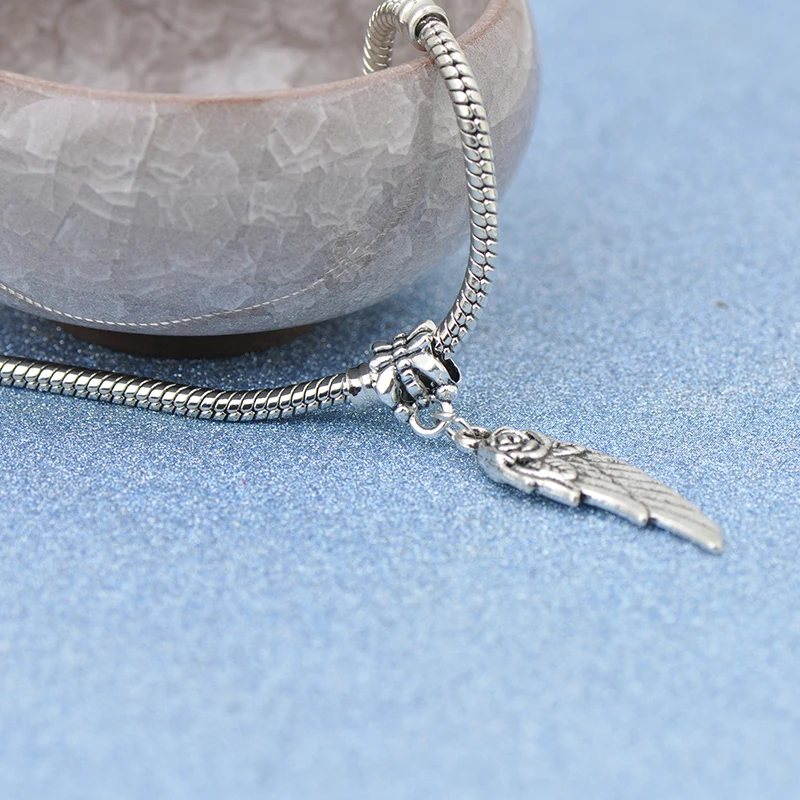 Панковские длинные массивные бусины с перьями браслеты Pandora ожерелья для женщин