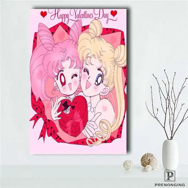 Canvas Poster Холст постер из шелковой ткани P0417 мультфильм плакат Сейлор Мун плакат домашний Декор#190114S03 - Цвет: Canvas Poster