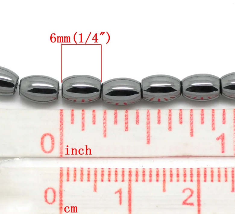 Doreen Box hot Gunmetal Oval Created Hematite Loose Beads 6x4 мм (1/4 &quotx1/8&quot) приблизительно 204 шт (B18776)|loose
