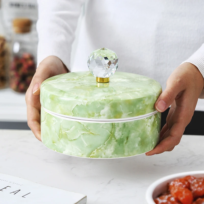 Европейская керамическая коробка для конфет Бытовая коробка для хранения закуски сухофрукты тарелка подарки
