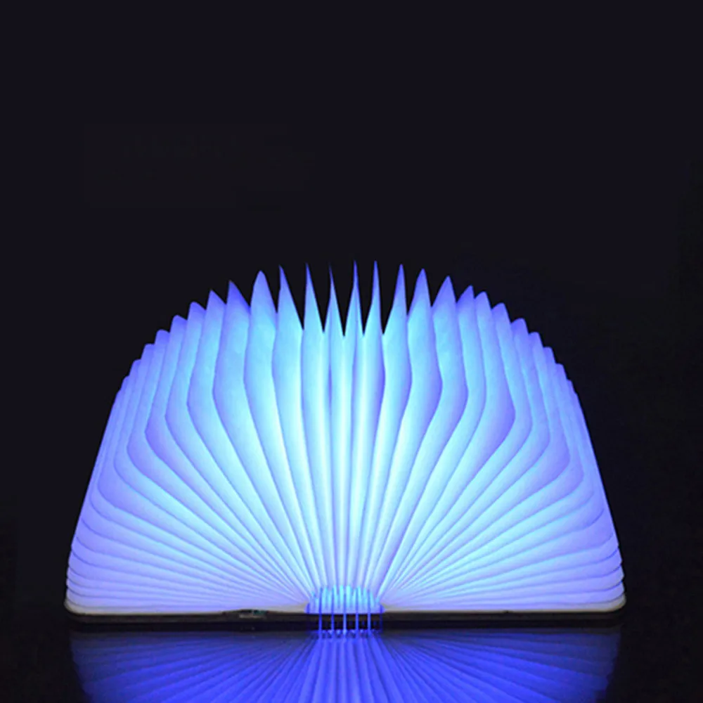 SuperNight 3 in 1 Wooden LED Book Lamp with Bluetooth Speaker TF MP3 Player USB Folding Remote Colorful Night Light Bedside | Лампы и