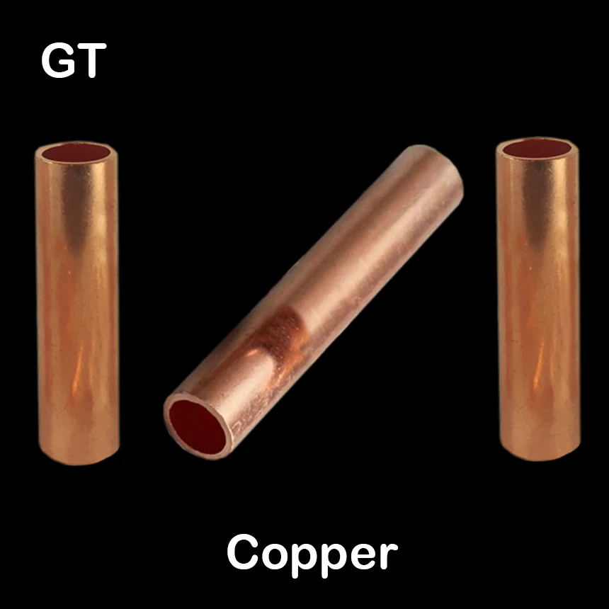 GT-10 GT-16 GT-25 GT-35 Copper No Insulation Wire Cable Hole Passing Connecting Sleeve Tube Ferrule Lug Connector Crimp Terminal