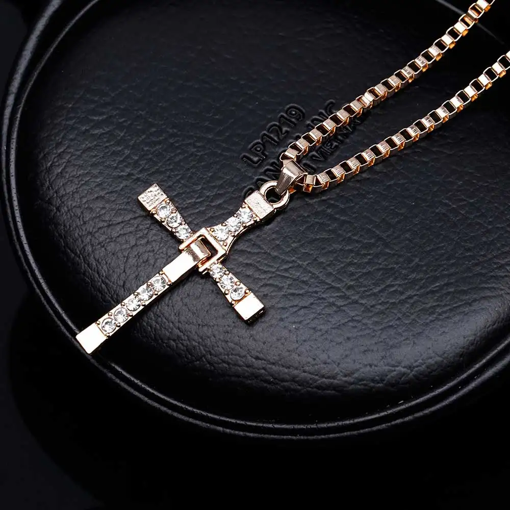 

ALIUTOM A Direct Sale Fast and Furious 6 7 hard gas actor Dominic Toretto / cross necklace pendant,gift for your boyfriend