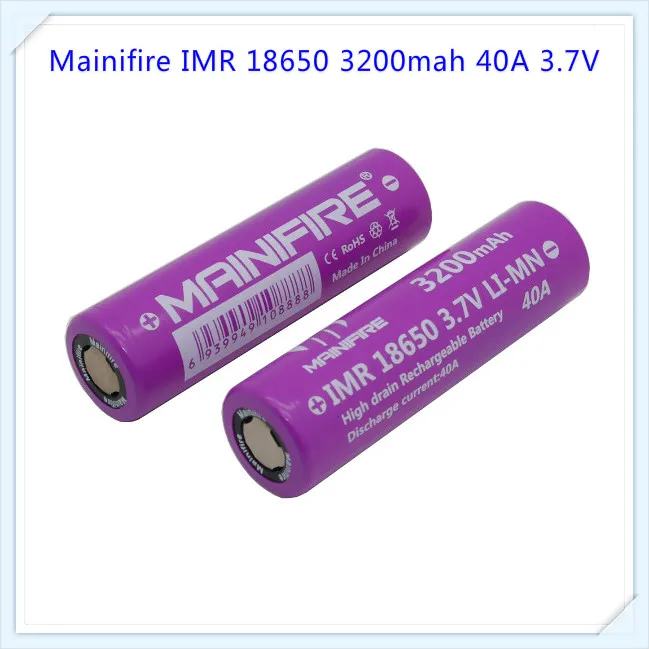 1 шт./партия, новинка,, Mainifire imr 18650, 40A, батарея, электронная сигарета, высокое качество, 3,7 в, 3200 мА/ч, электронные сигареты, механические инструменты