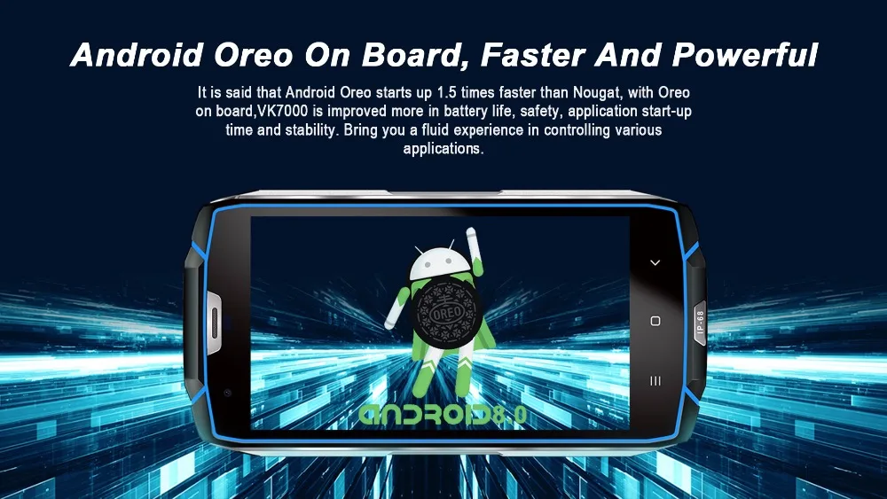 Vkworld VK7000 IP68 водонепроницаемый смартфон 5," MTK6750T Восьмиядерный Android 8,0 5600 мАч 4 Гб ОЗУ 64 Гб ПЗУ 13 МП мобильный телефон с функцией распознавания лица