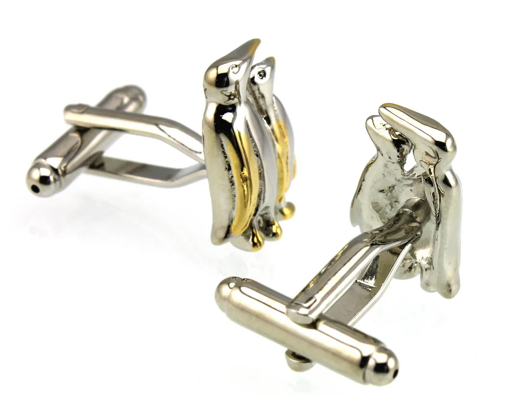 Sunnylink Men's Cuff Links Penguin Gold Silver Cufflinks for shirt M1134 19mm | Украшения и аксессуары