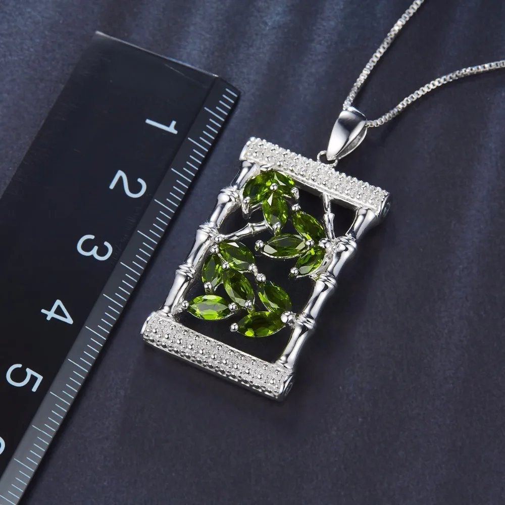 Hutang Твердые стерлингового серебра 925 2.93ct природных драгоценных камней хром