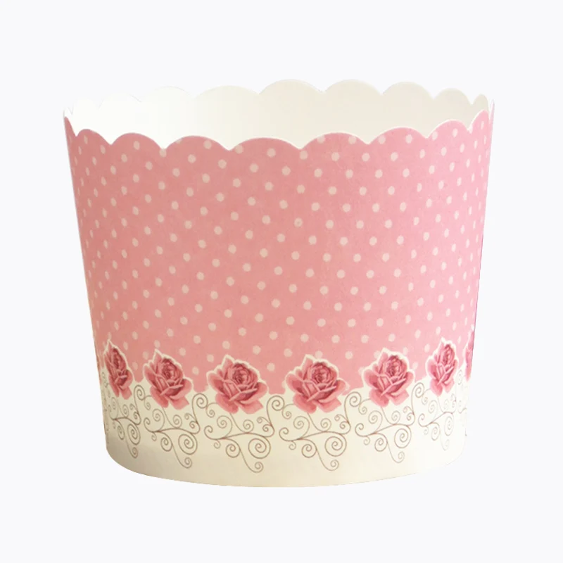 Конверты для кексов муффинов с красно-белыми цветами на зеленом фоне, 50 штук, большой размер, для свадьбы, дня рождения, самостоятельной выпечки.